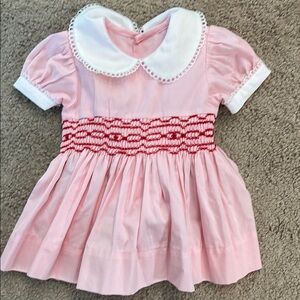 Pink Baby Dress with White Collar